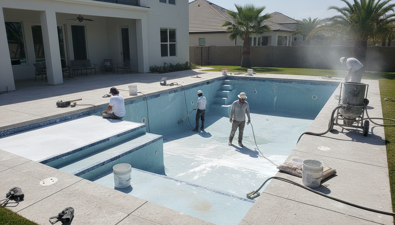 Fiberglass Pool Resurfacing Cost: 12×24 With Tanning Ledge and Steps